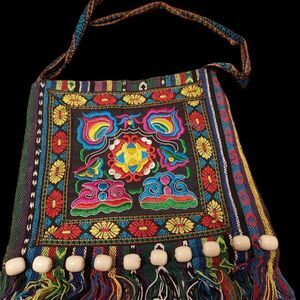 Purse embroidered aprox 11 by 11  VGC boho style